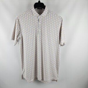 Turtleson Shirt Mens Medium Multicolor Novelty Boats S/S Polo